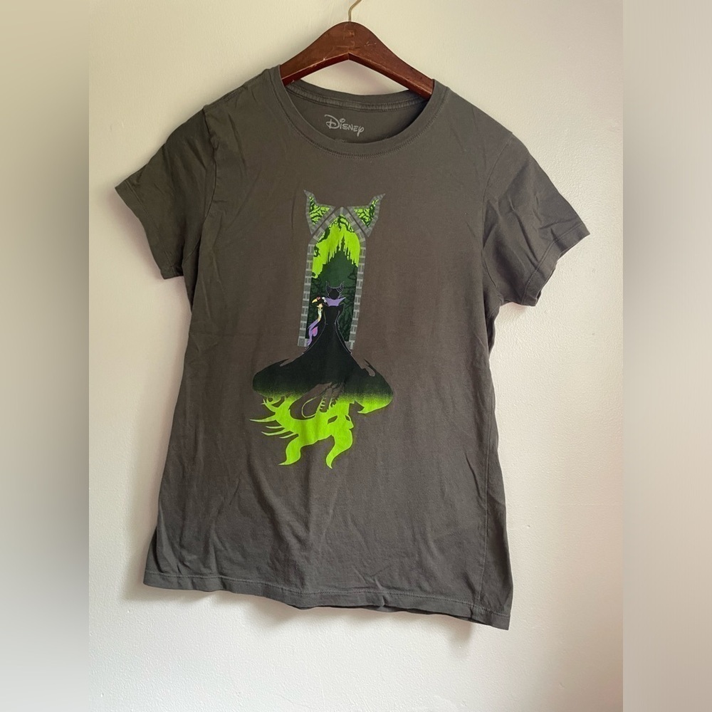 Disney Maleficent Small juniors baby tee gray